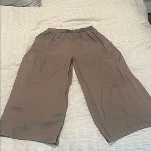 Women's Taupe Wide-Leg Pants